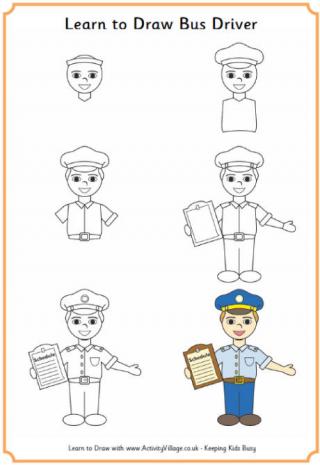 Learn to Draw a Bus Driver - US