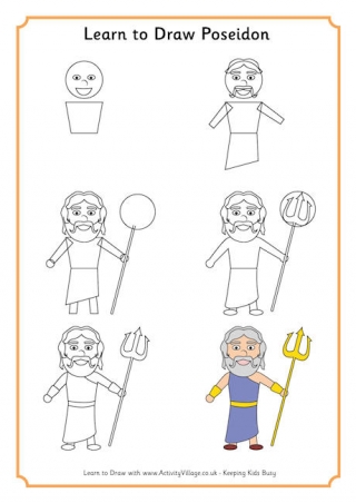 Zeus Drawing For Kids - Drawing Art Ideas