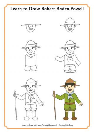 Learn to Draw Robert Baden-Powell