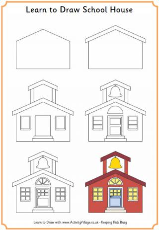 Learn to Draw a School House