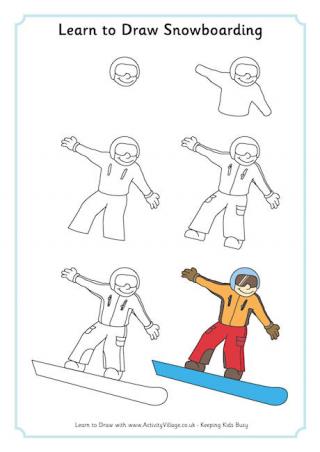 Learn to Draw Snowboarding