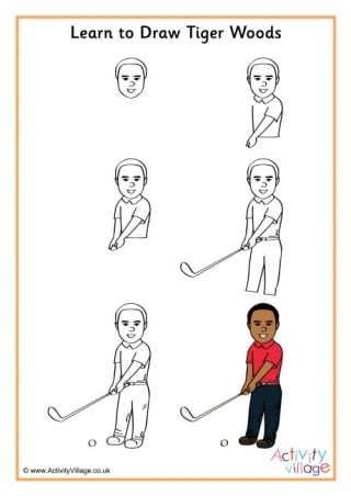 Learn To Draw Tiger Woods
