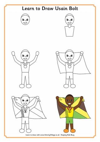 Learn to Draw Usain Bolt