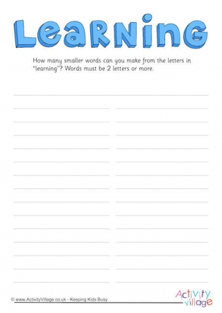 words many learning puzzle puzzles