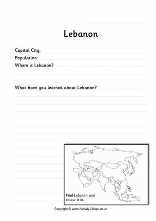 Lebanon Worksheet