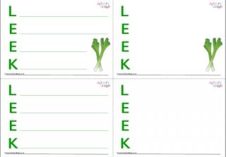 Leek Acrostic Poem Printable