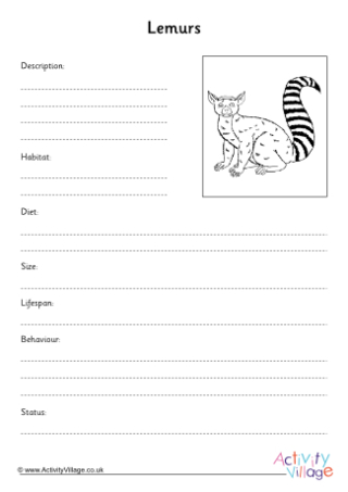 Lemur Fact Finding Worksheet 