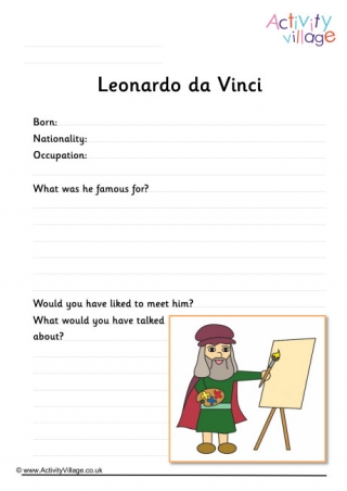 Leonardo da Vinci Worksheet
