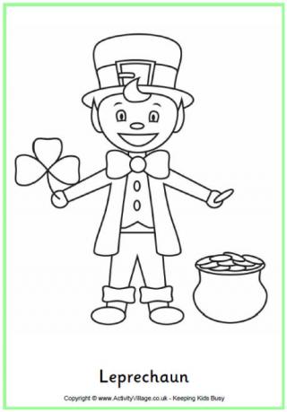 Leprechaun colouring page