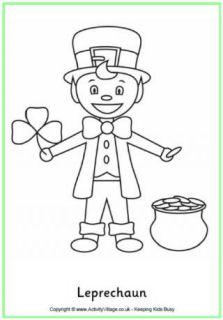 Leprechaun Colouring Pages