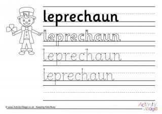 Leprechaun Handwriting Worksheet