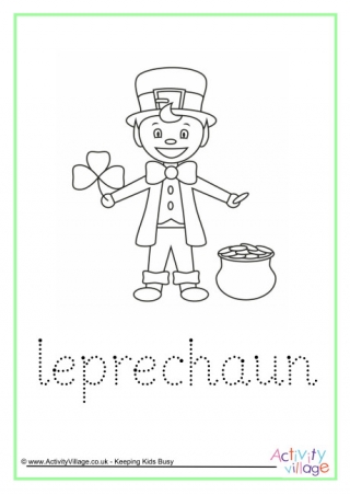  Leprechaun Word Tracing