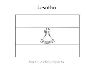 Lesotho Flag Colouring Page