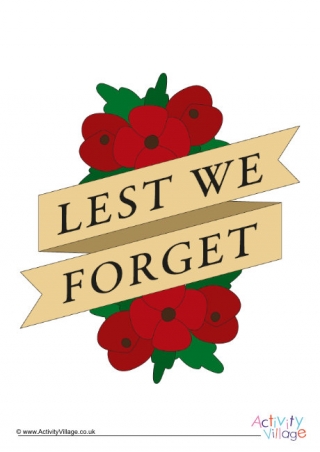 Lest We Forget Printable