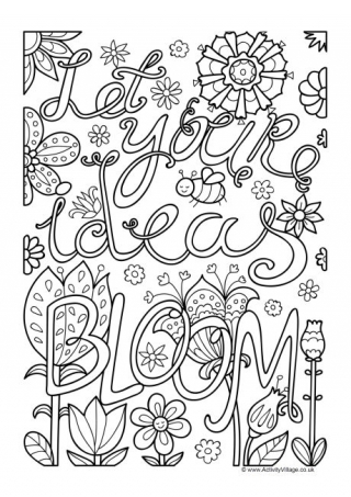 Let Your Ideas Bloom Colouring Page