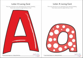 Letter A Lacing Card