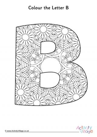 Letter B Mandala Colouring Page