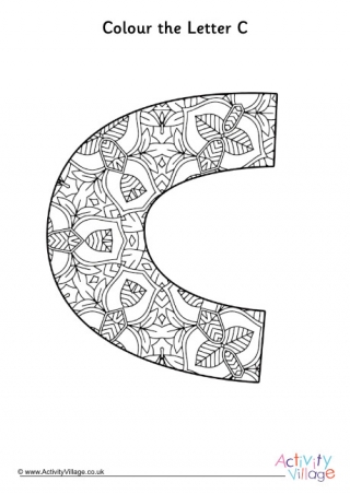 Letter C Mandala Colouring Page