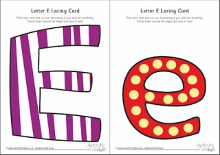 Letter E Lacing Card 
