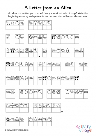 Letter from an Alien Beginning Sounds Code