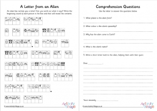 Letter from an Alien Beginning Sounds Code Comprehension