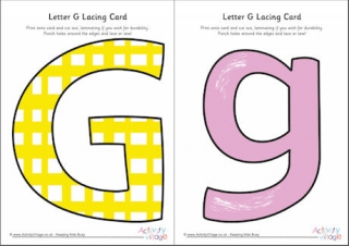 Letter G Lacing Card 