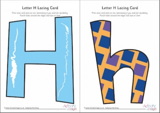Letter H Lacing Card 