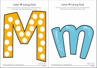 Letter M Lacing Card 