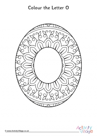 Letter O Mandala Colouring Page