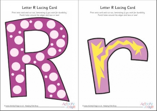 Letter R Lacing Card 