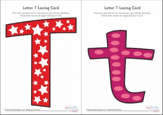 Letter T Lacing Card 