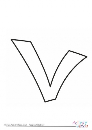 Letter Template Lower Case V Quirky
