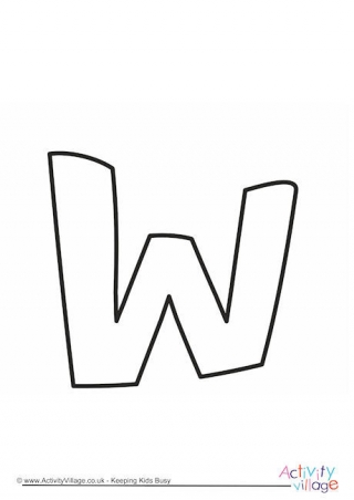 Letter Template Lower Case W Quirky