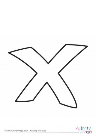 outline alphabet x