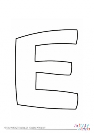 Letter Template Upper Case E Quirky