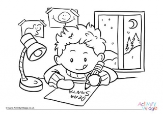 Letter To Santa Colouring Page