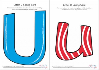 Letter U Lacing Card 