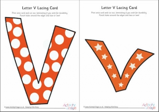 Letter V Lacing Card