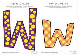Letter W Lacing Card 