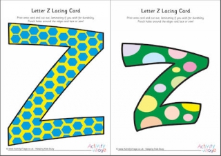 Letter Z Lacing Card 