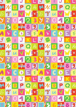 Letters and Numbers Scrapbook Paper
