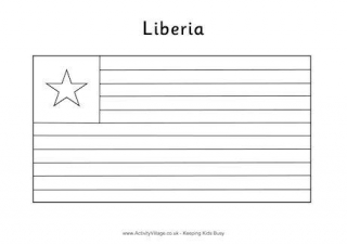 Liberia Flag Colouring Page