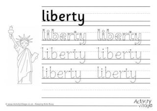 Liberty Handwriting Worksheet