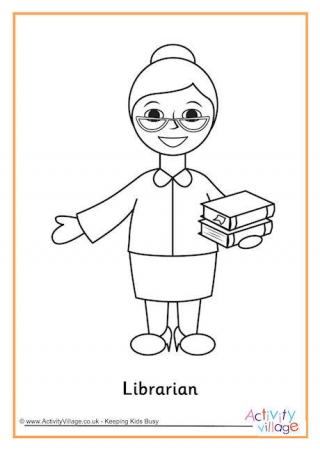Librarian Colouring Page