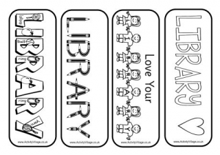 Library Colouring Bookmarks