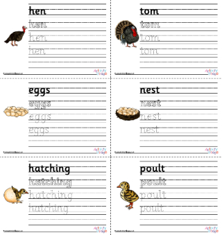 Life Cycle Of A Turkey Handwriting Worksheets