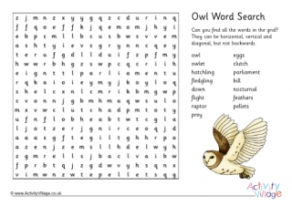 Owl Word Search