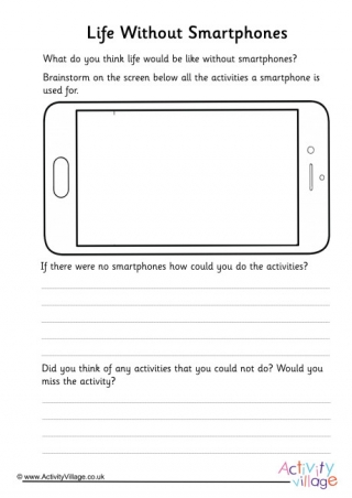 Life Without Smartphones Worksheet