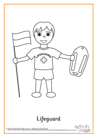 Lifeguard Colouring Page