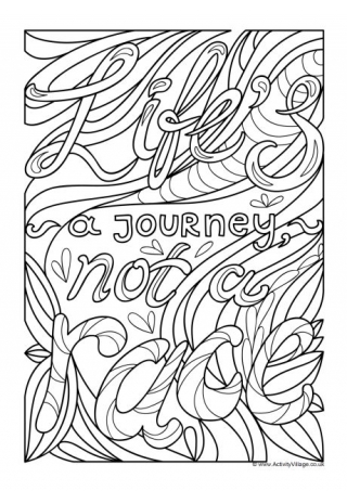 Life's a Journey Not a Race Colouring Page